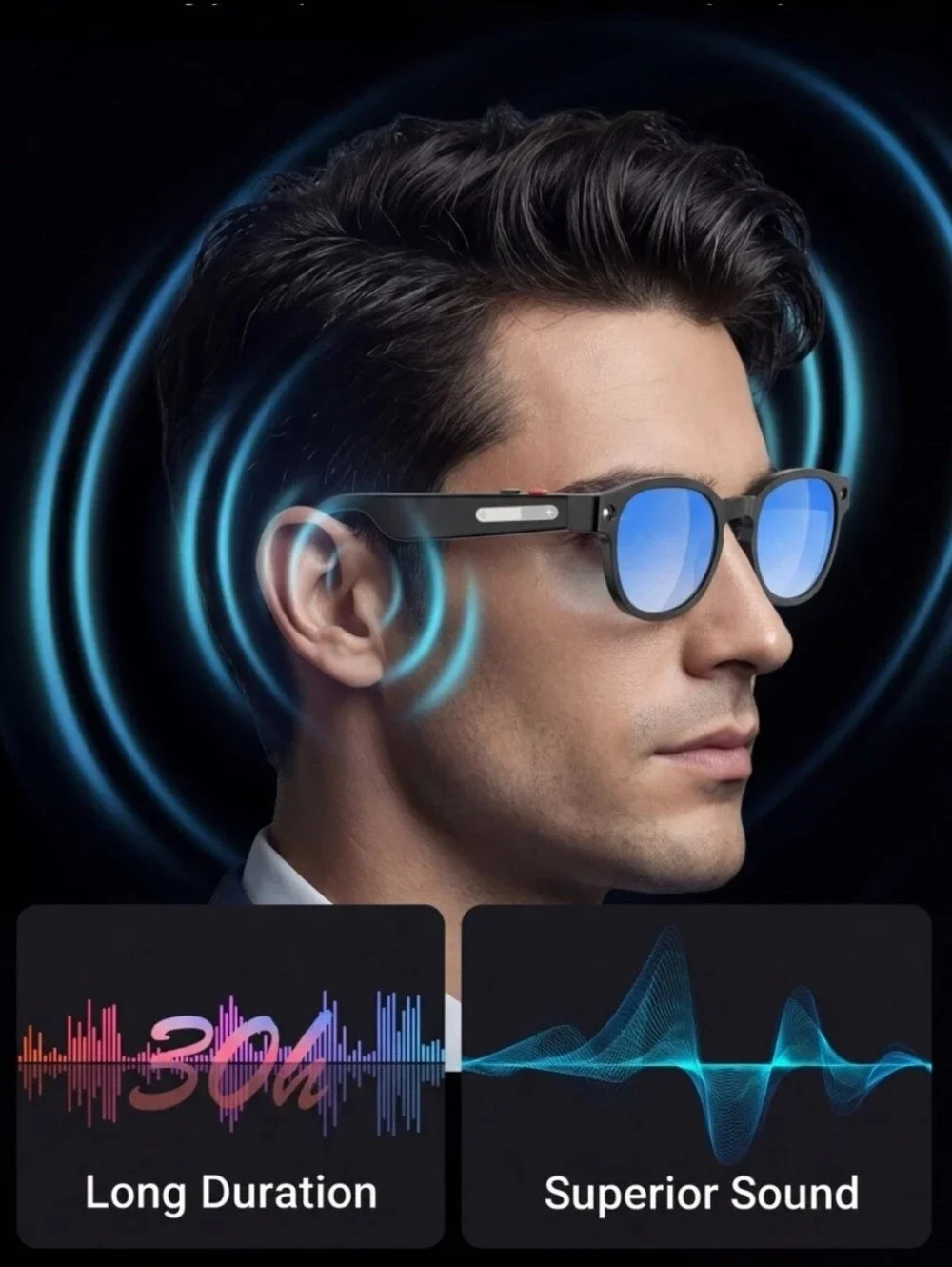 AIMB-S1 Smart Glasses with Camera Anti-shake 1080P Video/Audio AI Translation